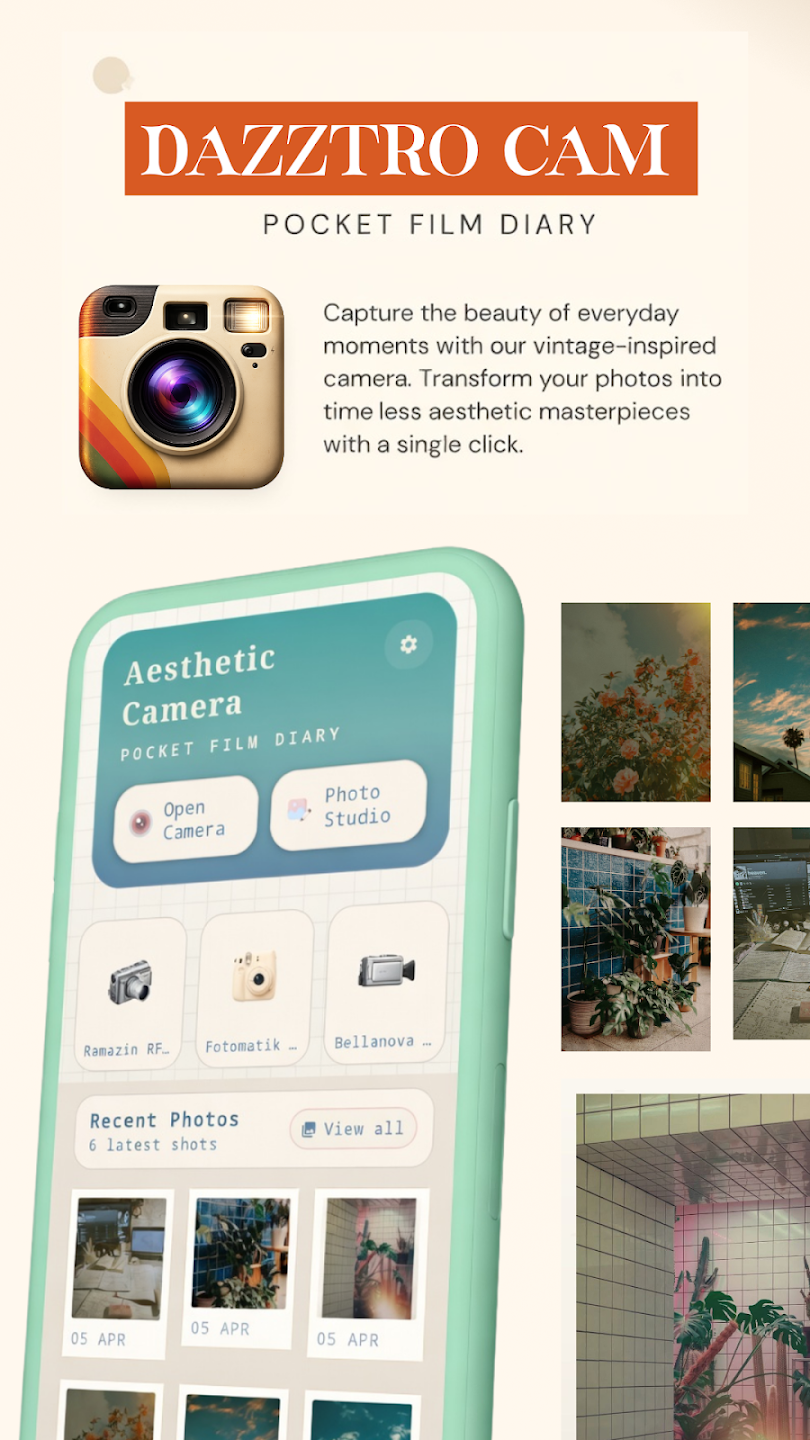Dazz Cam alternative for Android — vintage camera filters interface