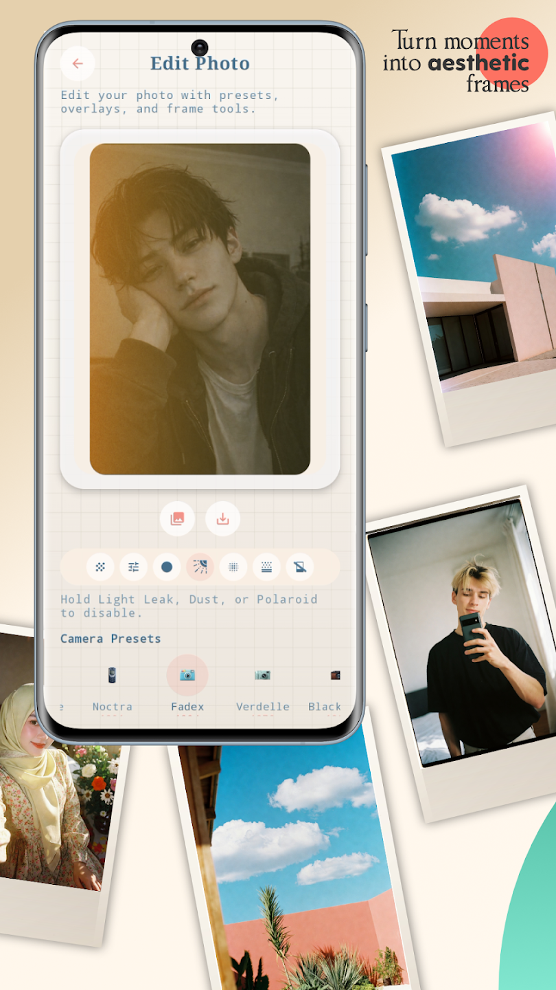 Dazz Cam for Android — film grain, light leaks and vintage effects
